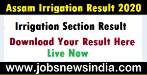 Irrigation Department, Assam Result 2020 : 397 Section Assistant Vacancy
